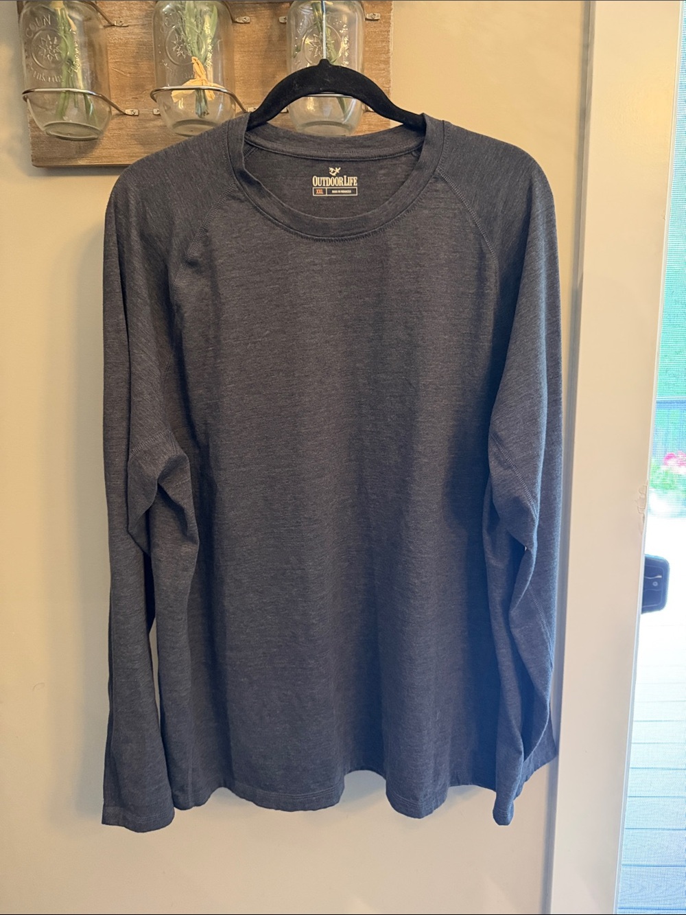 Outdoor Life Men's Long Sleeve Crewneck Tee — Charcoal